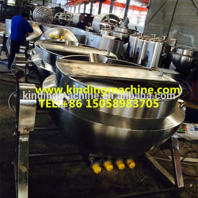 Stainless steel Industrial Tilting type Electric oil heating double Jacket cooking kettle with agitator/mixer for jam